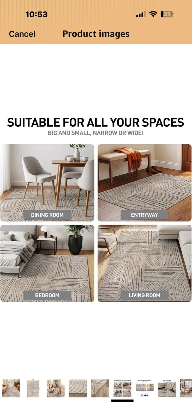 Rugshop Modern Patchwork High-Low Indoor Area Rug, Neutral Geometric 