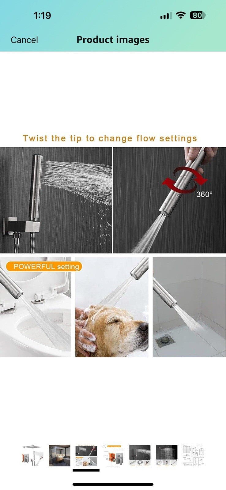 BESy 10 Inch Solid Brass Shower System Fixture High Pressure Mixer Shower 