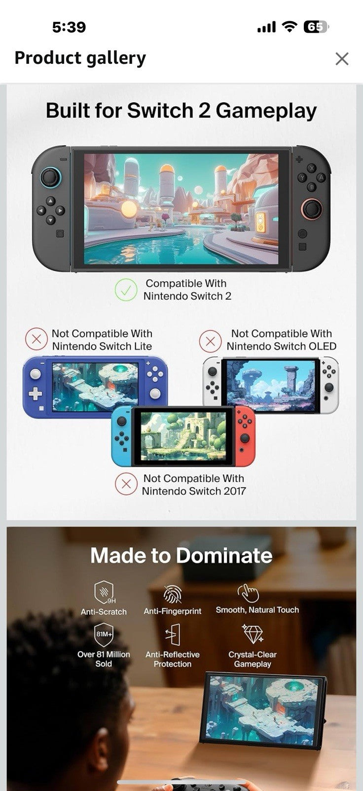 Belkin TemperedGlass Anti-Reflective Screen Protector for Nintendo Switch 2