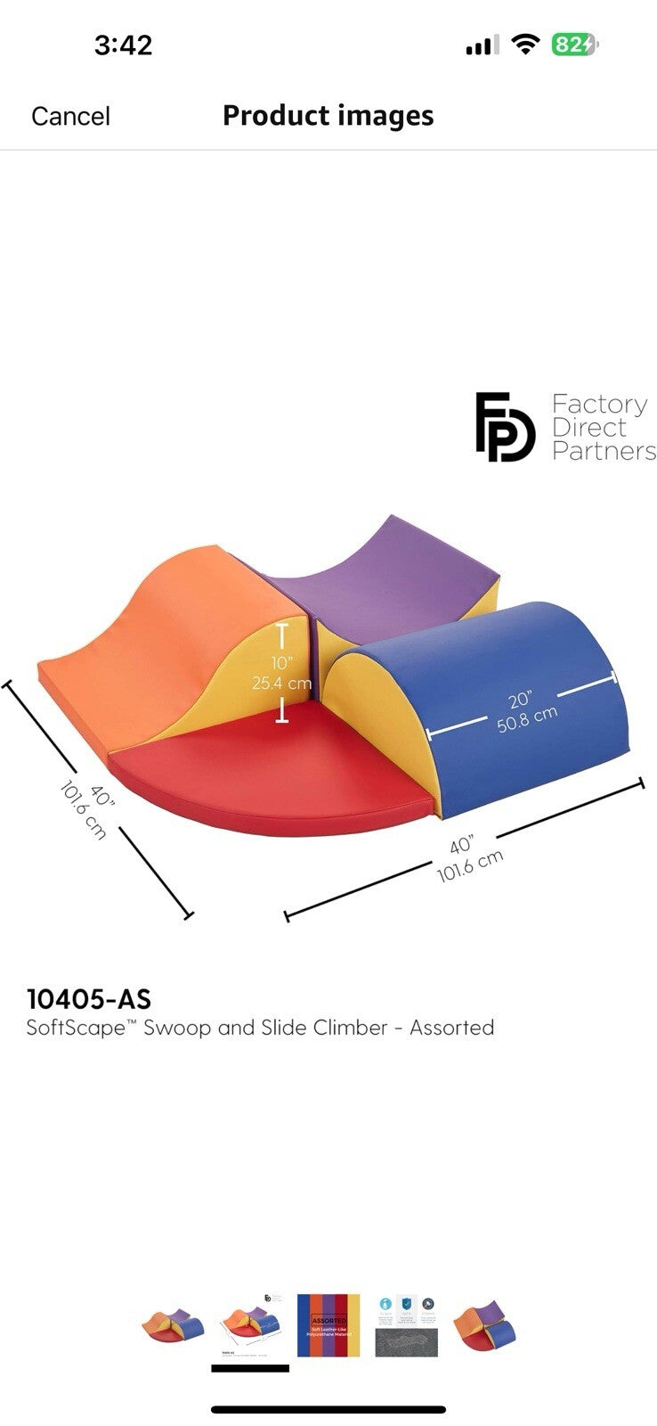 Factory Direct Partners 10405-AS SoftScape Swoop and Slide Climber 