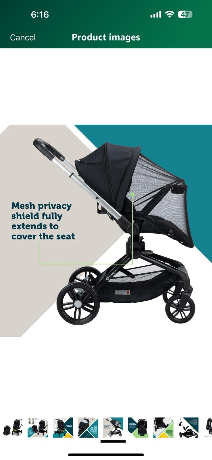 Safety 1ˢᵗ® Turn and Go™ 360° Rotating Modular Travel System, Shade