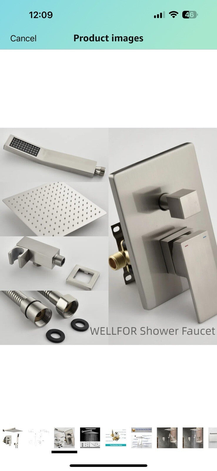 WELLFOR 12-In Wall Mounted Rain Shower Faucet with Single Handle