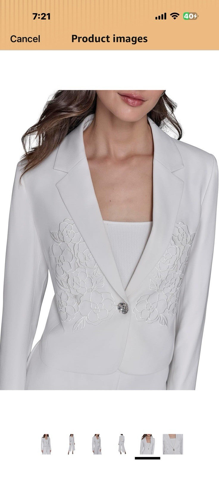 KARL LAGERFELD womens Cropped Long Sleeve Jacket