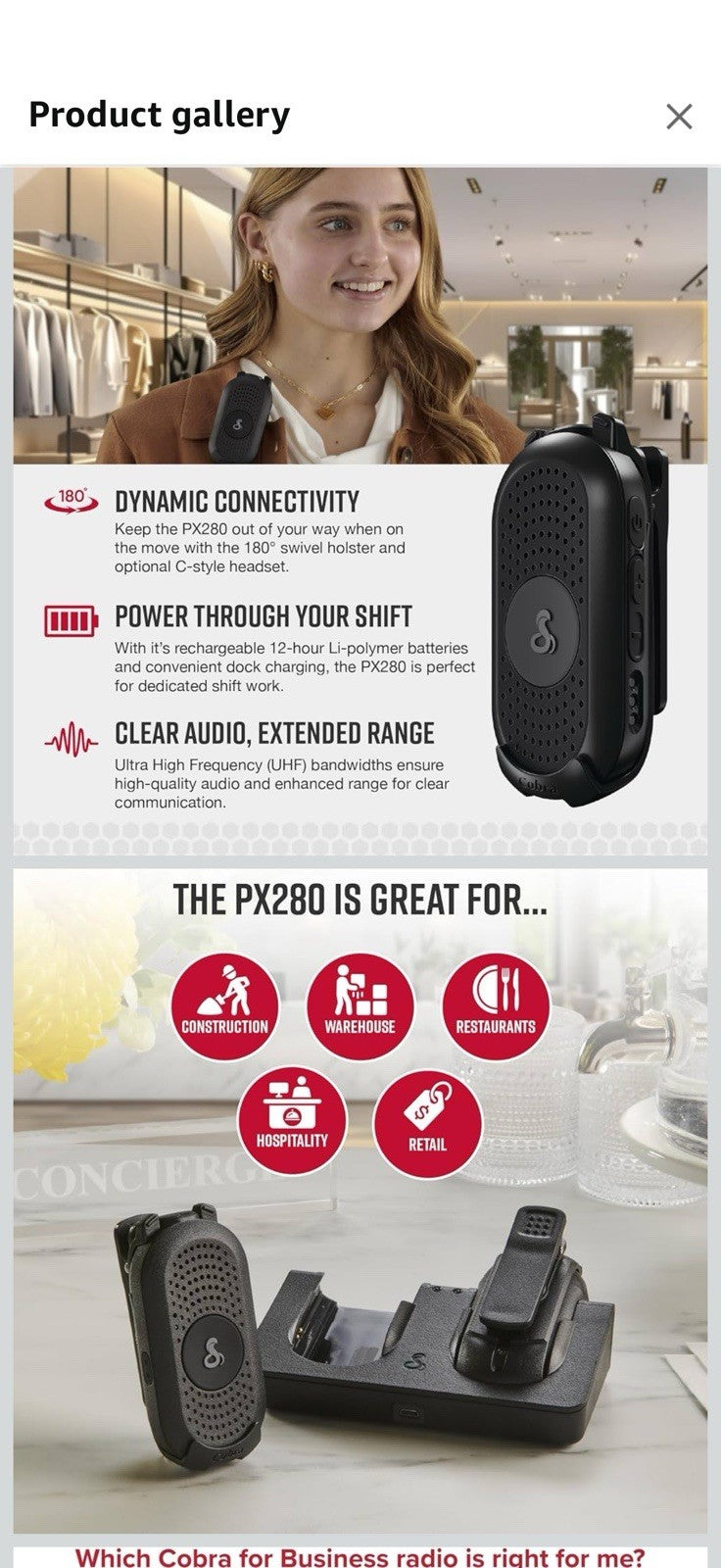 Cobra PX280 Compact Portable FRS Two-Way Radios - IP54 Certified