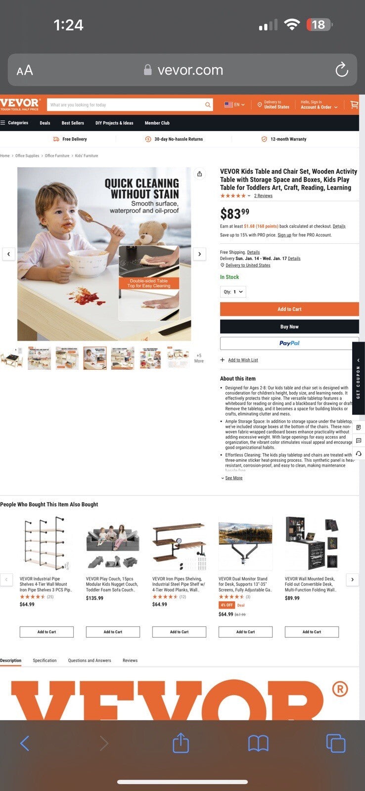 VEVOR Kids Table and Chair Set