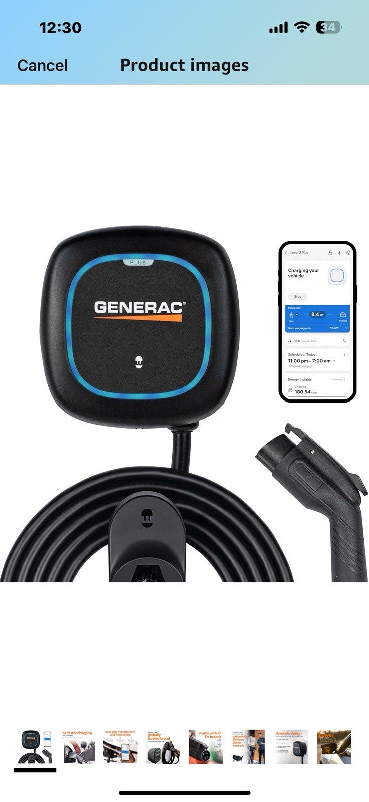 Generac Electric Vehicle (EV) Charger Level 2 Plus, 40 AMP - Quick Charge