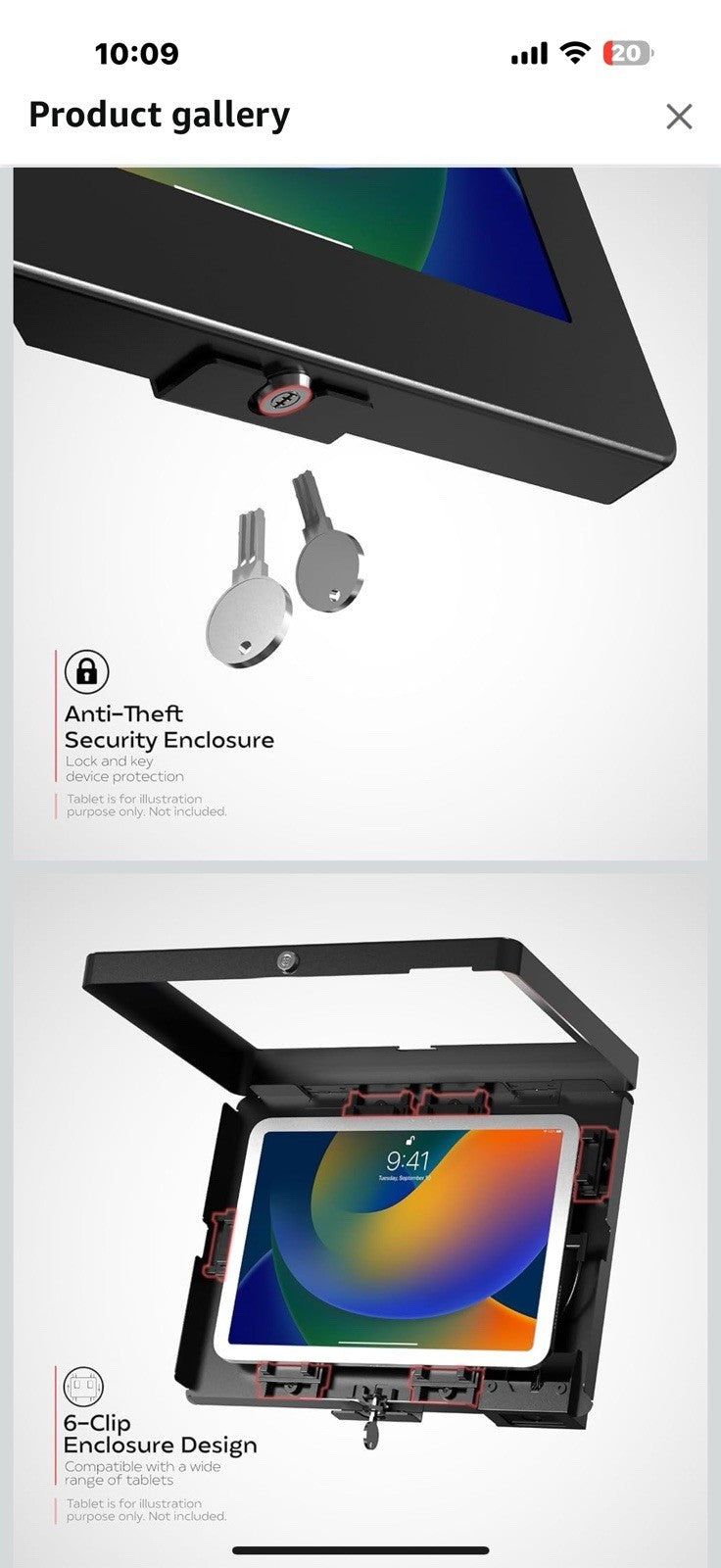 iPad Wall Mount with Barcode Scanner – CTA Anti-Theft Tablet Enclosure 