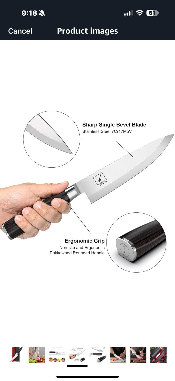 imarku Chef Knife 8-Inch Pro Japanese 