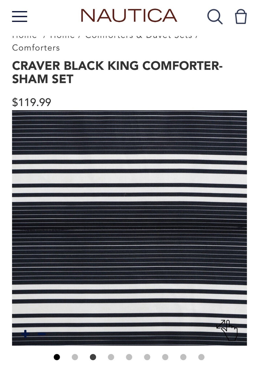 Nautica CRAVER BLACK KING COMFORTER-SHAM SET