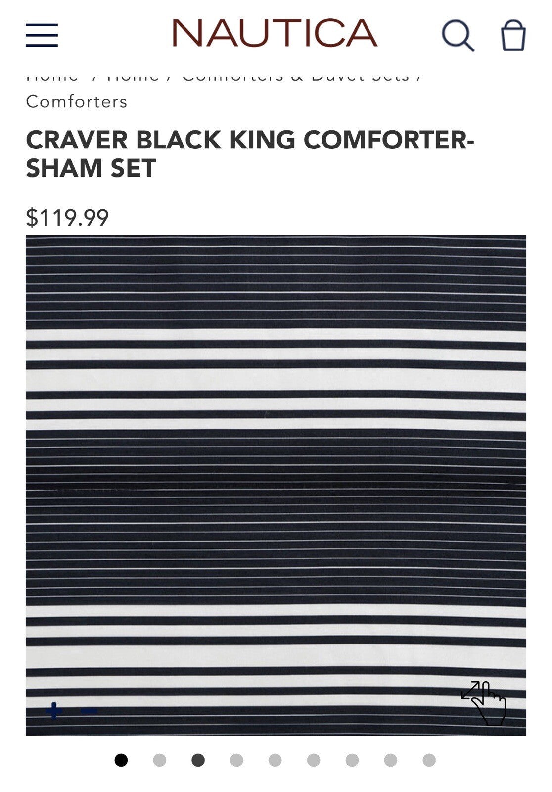 Nautica CRAVER BLACK KING COMFORTER-SHAM SET