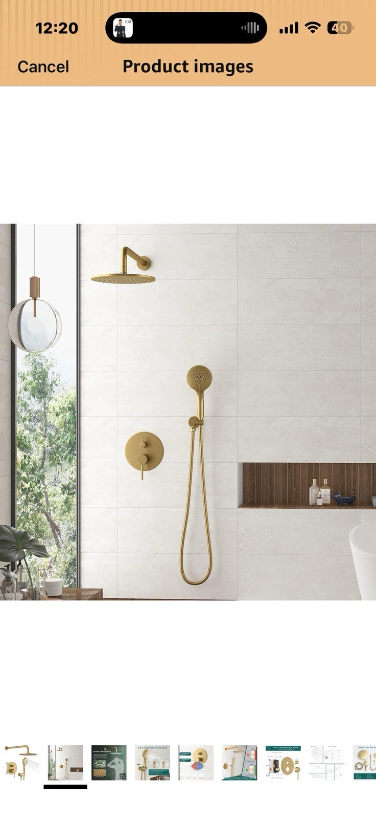 Hoimpro Bathroom Shower System 10 Inch Round Rain Shower Head 