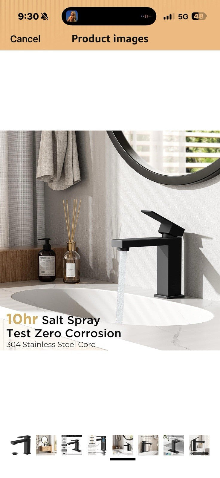 FORIOUS Bathroom Faucets, Single Handle Black Bathroom Faucet 