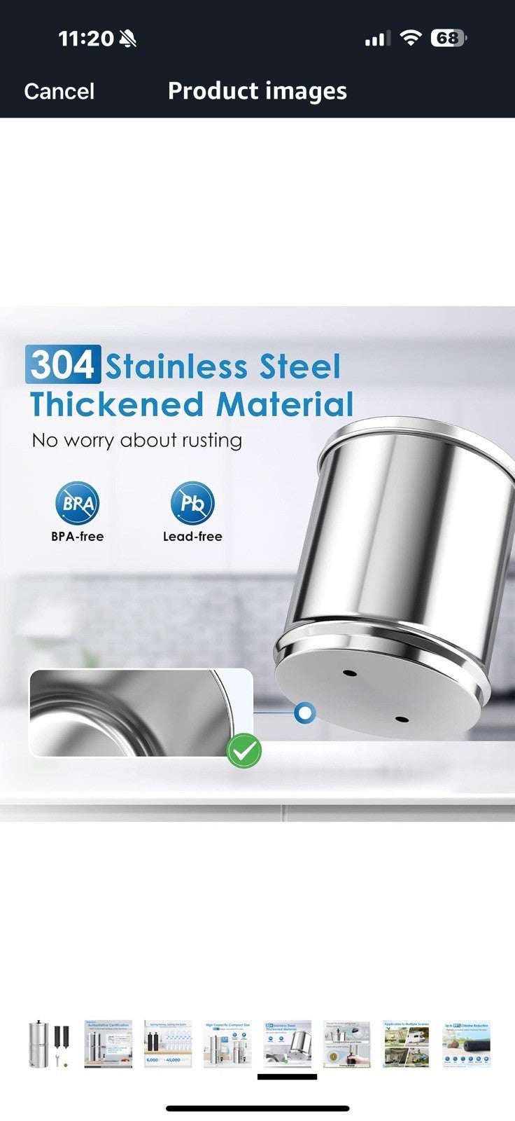 Waterdrop Gravity-fed Water Filter System, Reduces Lead and up to 99%