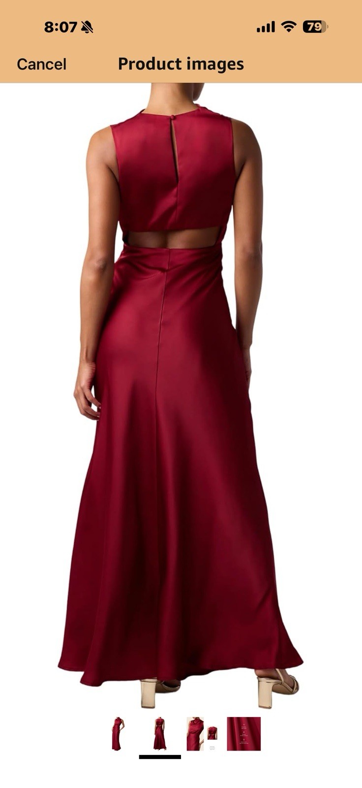 Lulus Womens Ada Satin Maxi Dress Size M