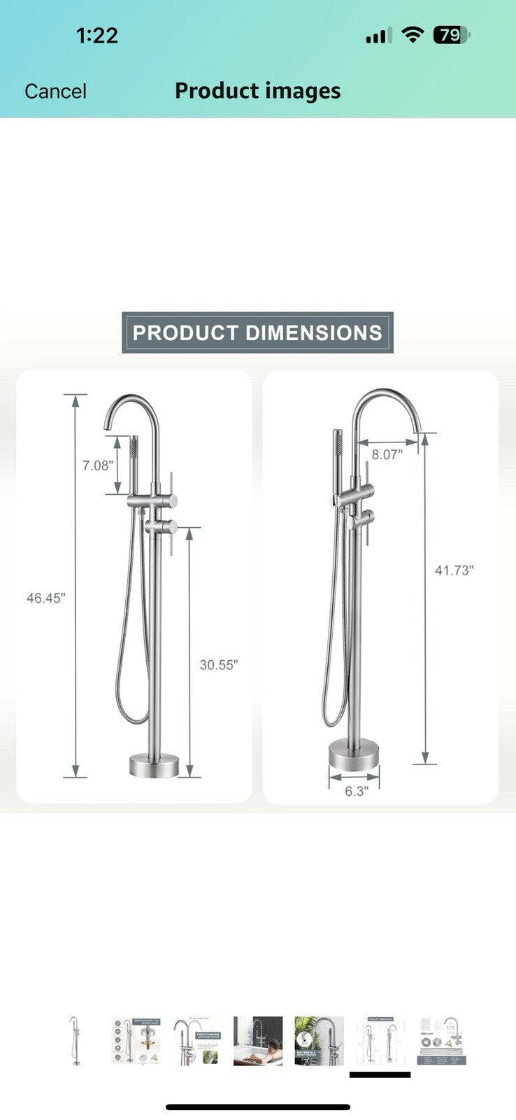Freestanding Tub Filler Faucet, Floor Mount Brushed Nickel Bathtub Faucet