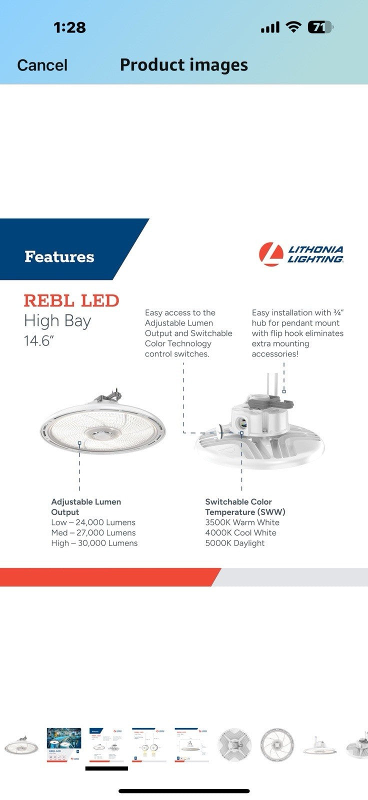 Lithonia Lighting REBL Round High Bay LED Light