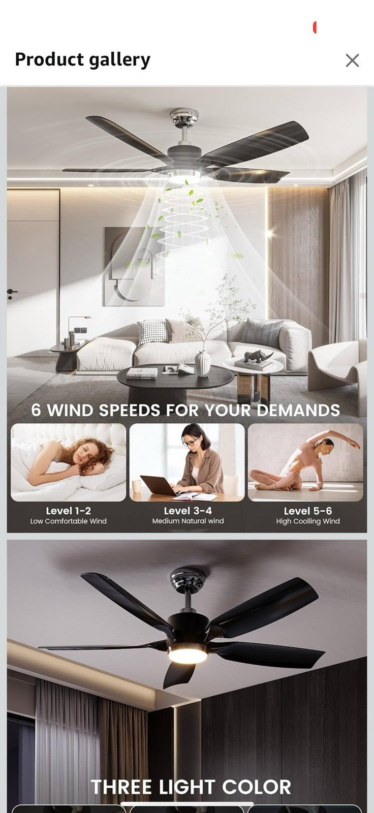 Antarctic Star 52" Smart Ceiling Fan with LED Light & Remote Control, 