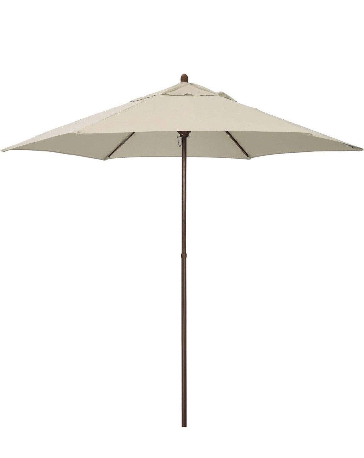 Sunline 9 ft Faux- Wood Patio Umbrella, Push Open Pin Stop Outdoor Market 