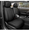 Prestige Edition Faux Leather Seat Covers for Cars, Trucks, & SUV – 2 Black Car 