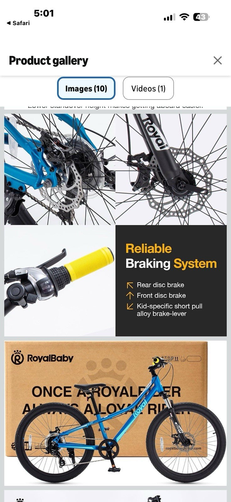 RoyalBaby Kids Mountain Bike Aluminium 20/24 Inch MTB Sports Bicycle, 