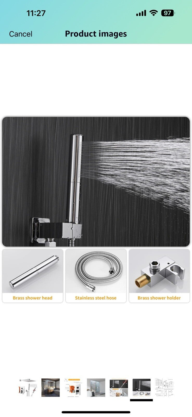 BESy 10 Inch Solid Brass Shower System Fixture High Pressure Mixer Shower Head 