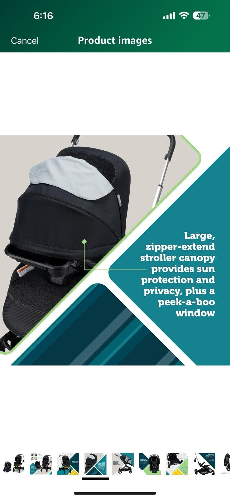 Safety 1ˢᵗ® Turn and Go™ 360° Rotating Modular Travel System, Shade
