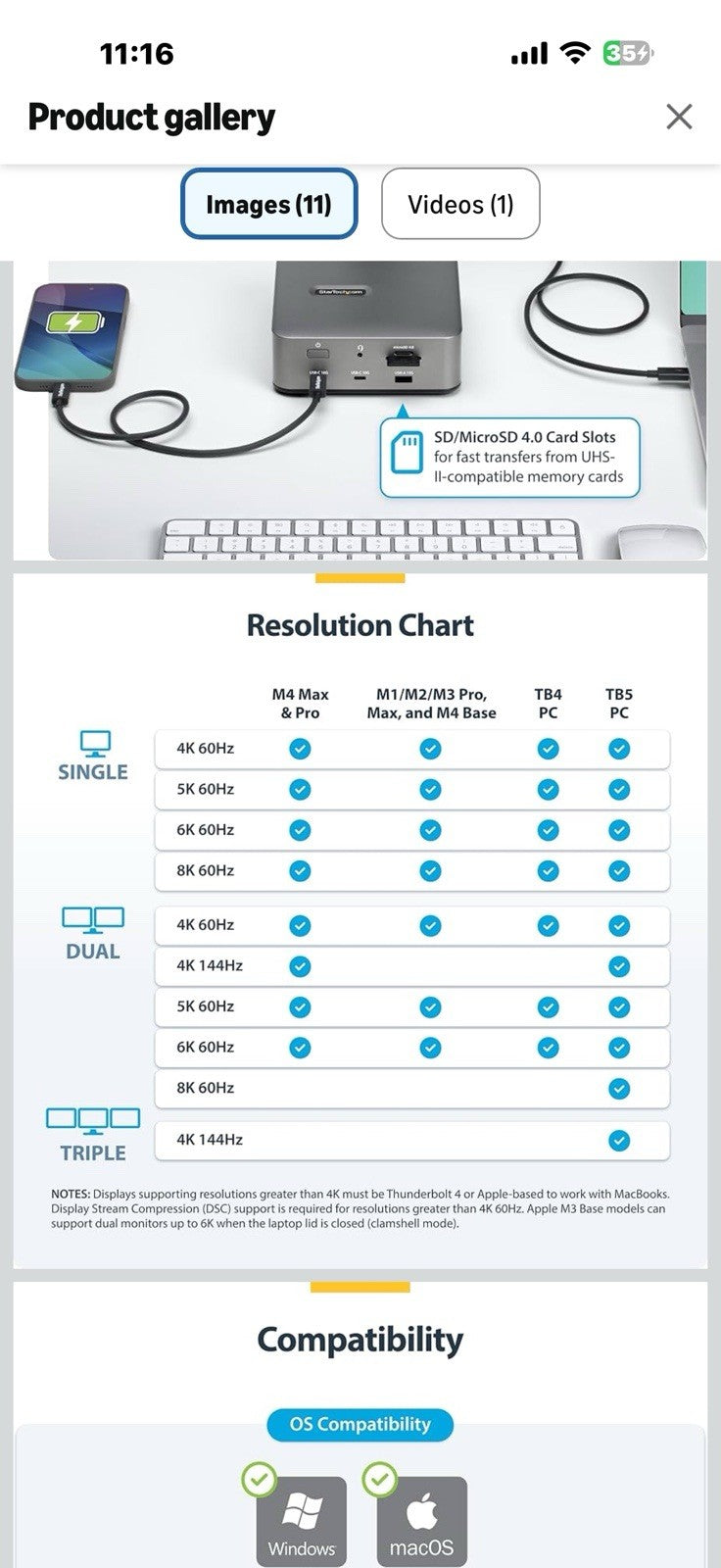 StarTech Thunderbolt 5 Dock, Dual 8K 60Hz, Triple 4K for Windows, Up to Dual 
