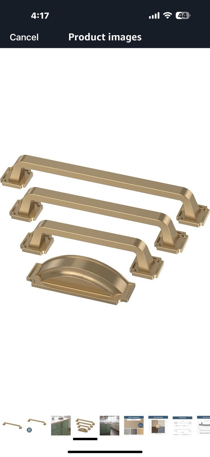 FRANKLIN BRASS Notched Backplate (10-Pack) Cabinet Handles 6-5/16" 