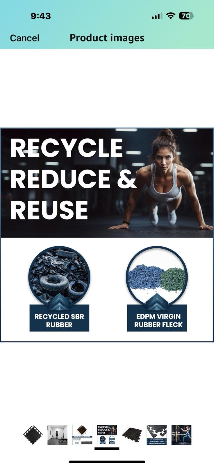 Flooring Inc's 1/4" & 8mm Eco-Lock Interlocking Rubber Floor Tiles – Recycled 