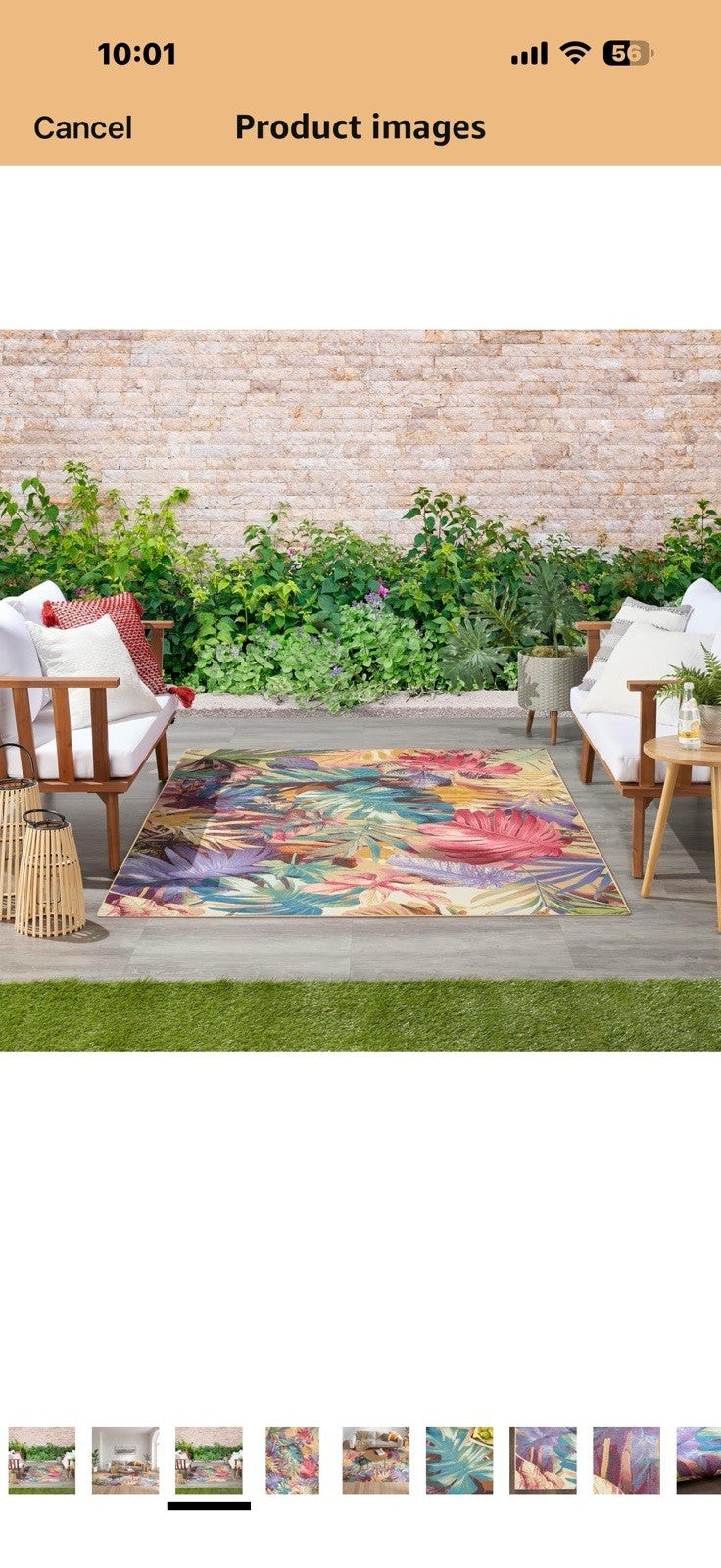 Nourison Home Color Splash Multicolor 5'3" x 7'3" Area Rug - Easy Clean, 