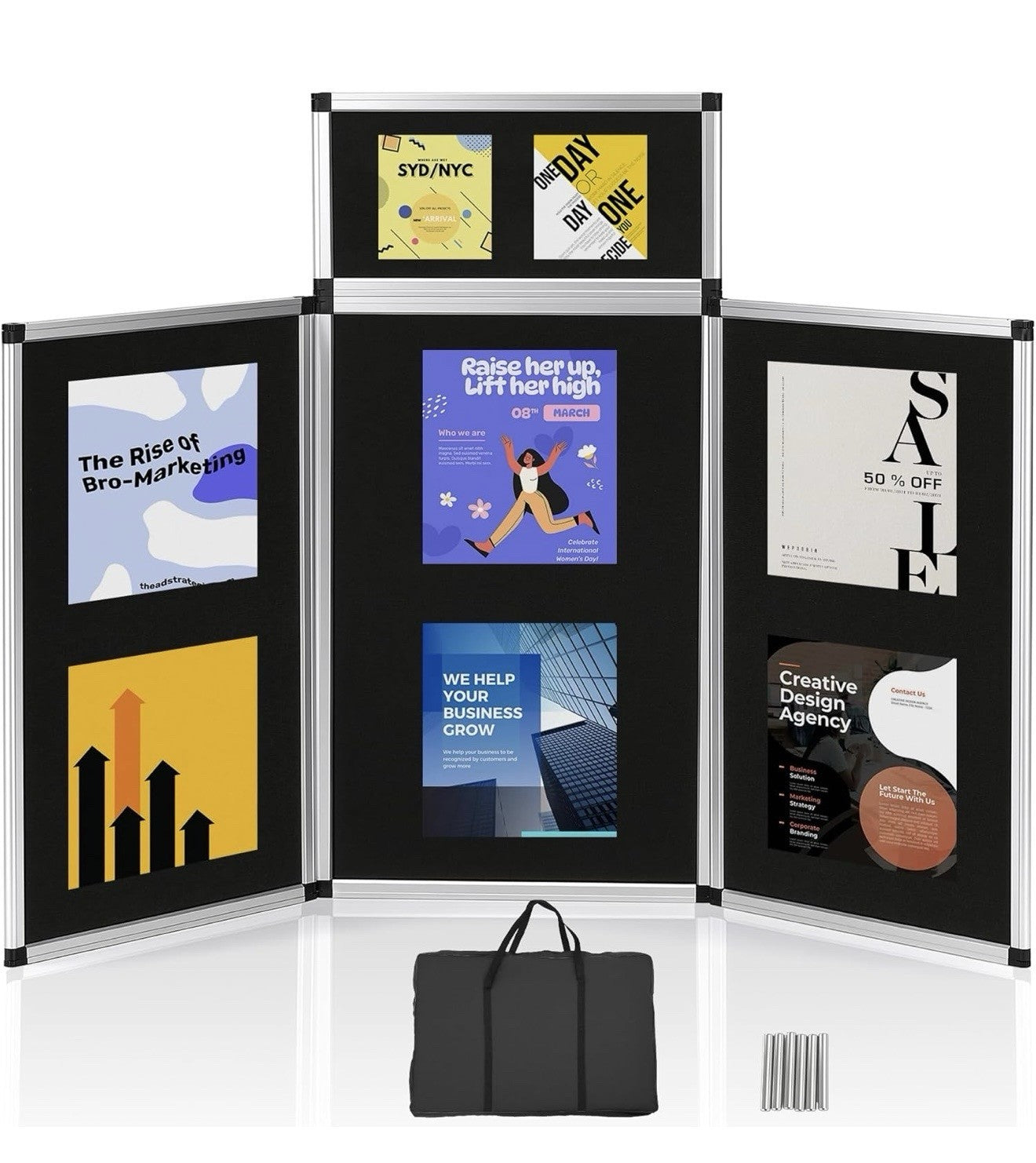 LITTLE TREE 3+1 Panel Trade Show Presentation Board, 70.8" x 35.4" Portable
