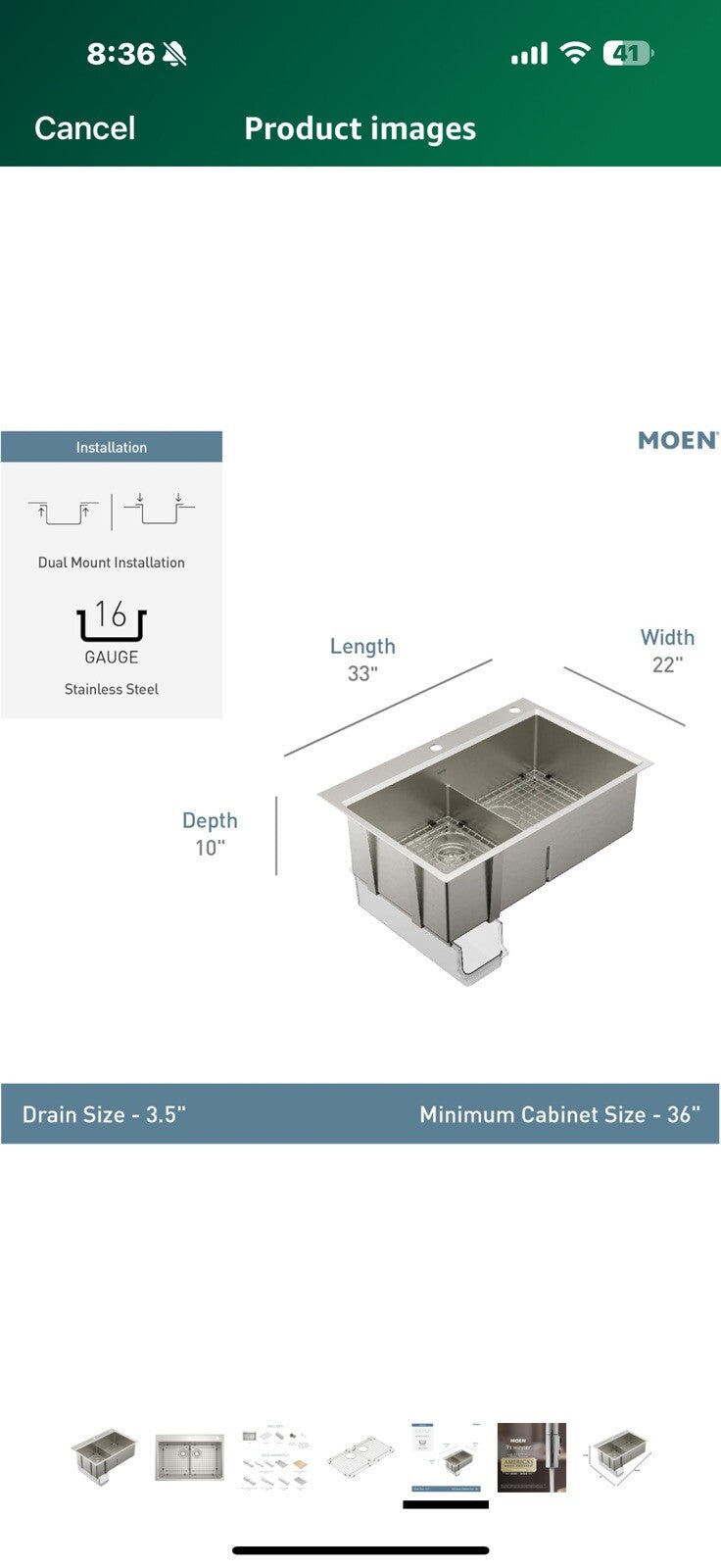Moen GS161302B Luxe Chef Workstation System 33-Inch Dual Mount