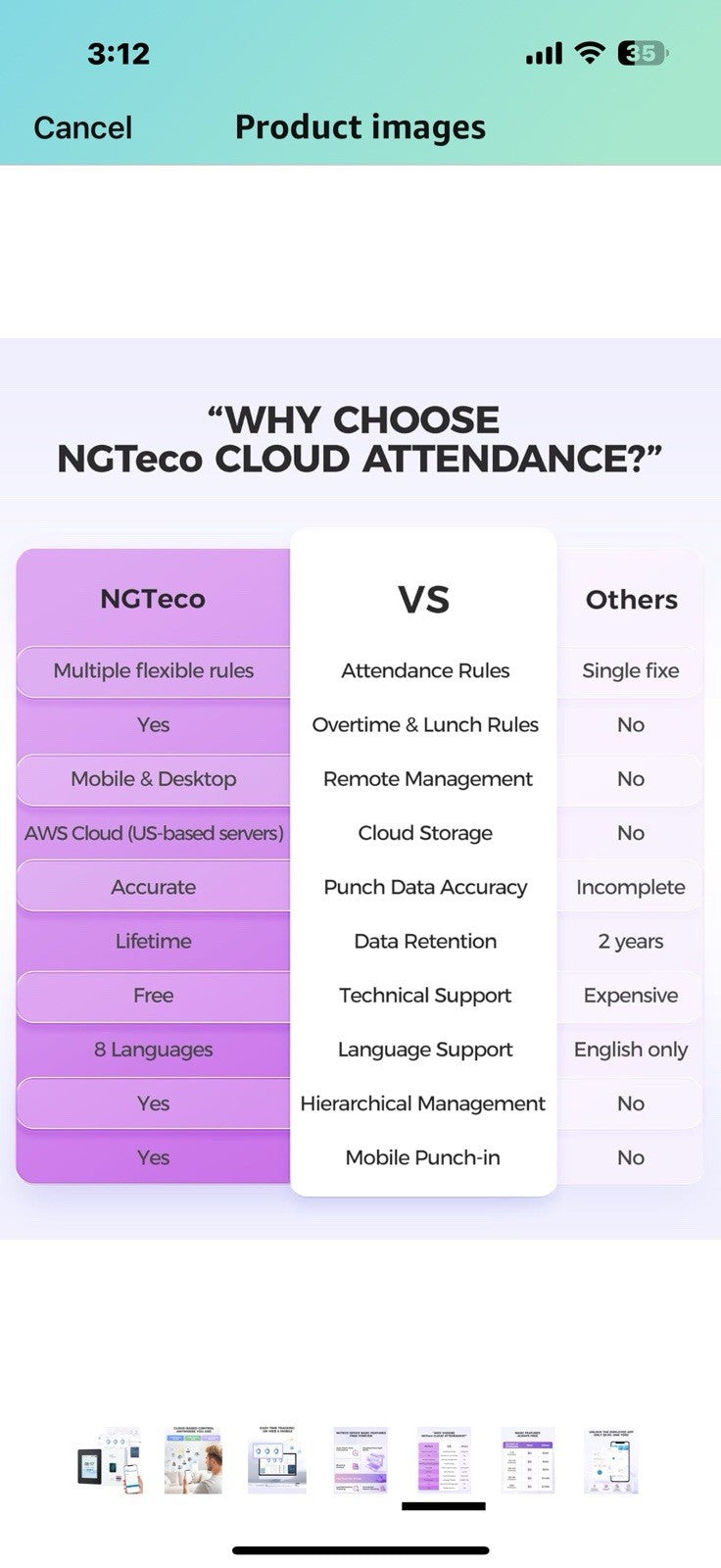 NGTeco Cloud-Based Time Clock, Fingerprint+RFID Time Clocks for Employees