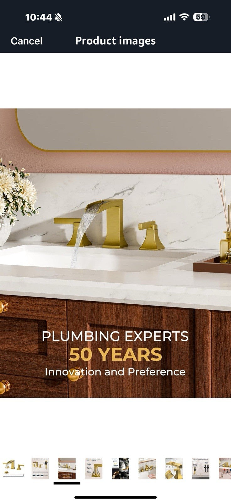 FORIOUS Brass Brushed Gold Widespread Bathroom Faucet