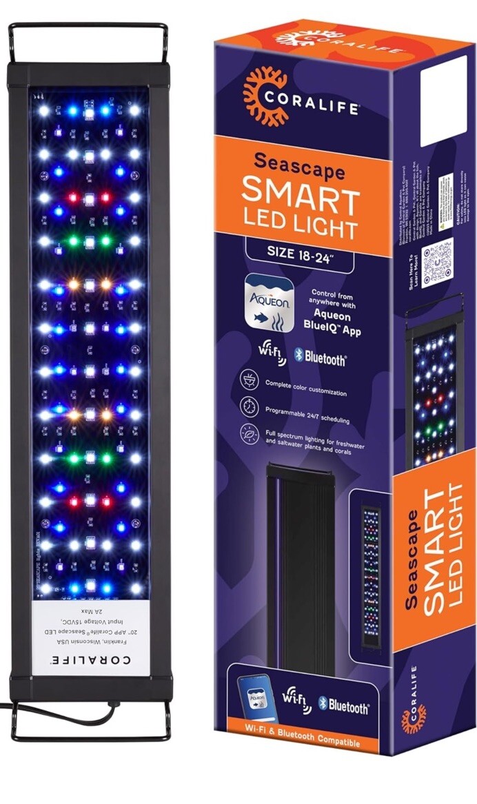 Coralife Fish Tank Aquarium Seascape WiFi/Bluetooth Smart LED Light 18-24