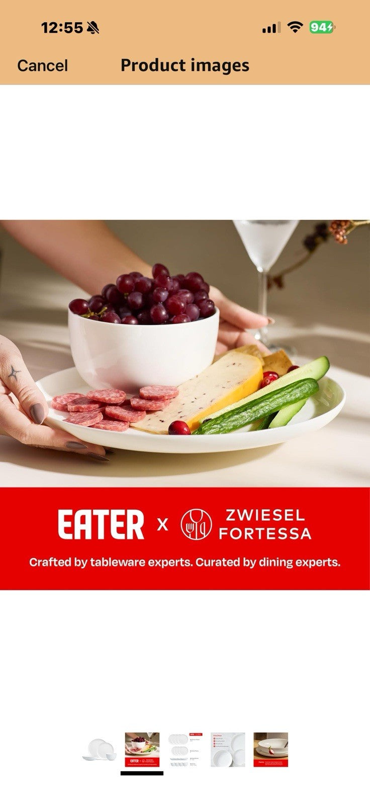 Eater x Zwiesel Fortessa Forma Fine China, 16 Piece Dinnerware Set