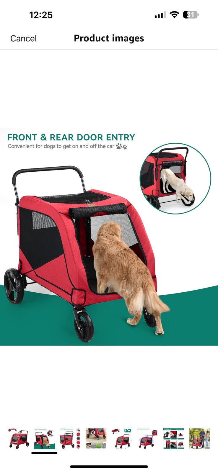 YITAHOME Dog Stroller, Pet Stroller for Large Dogs Up to 176 lbs,