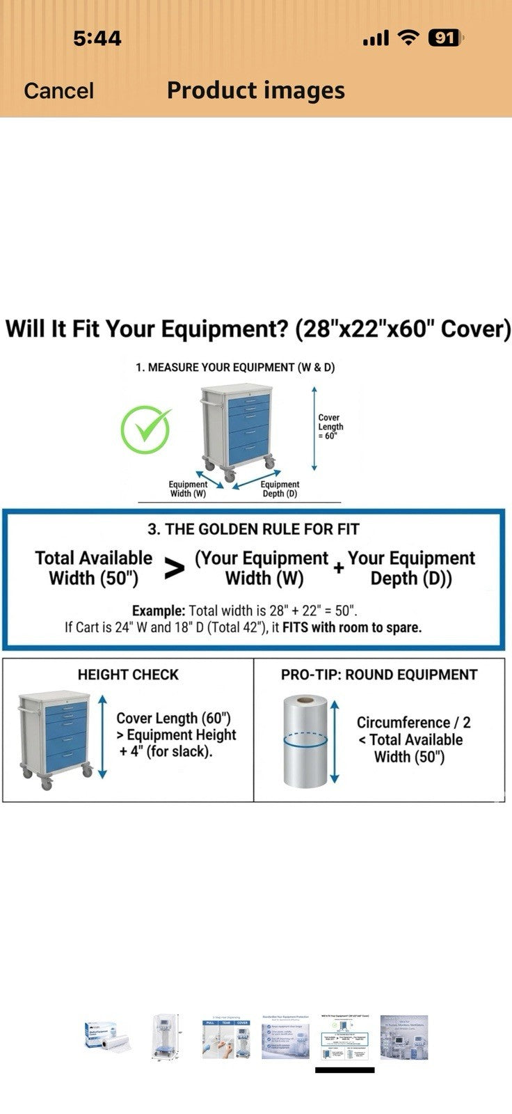 MABIS Disposable Medical Equipment Covers on Roll, Protective Dust