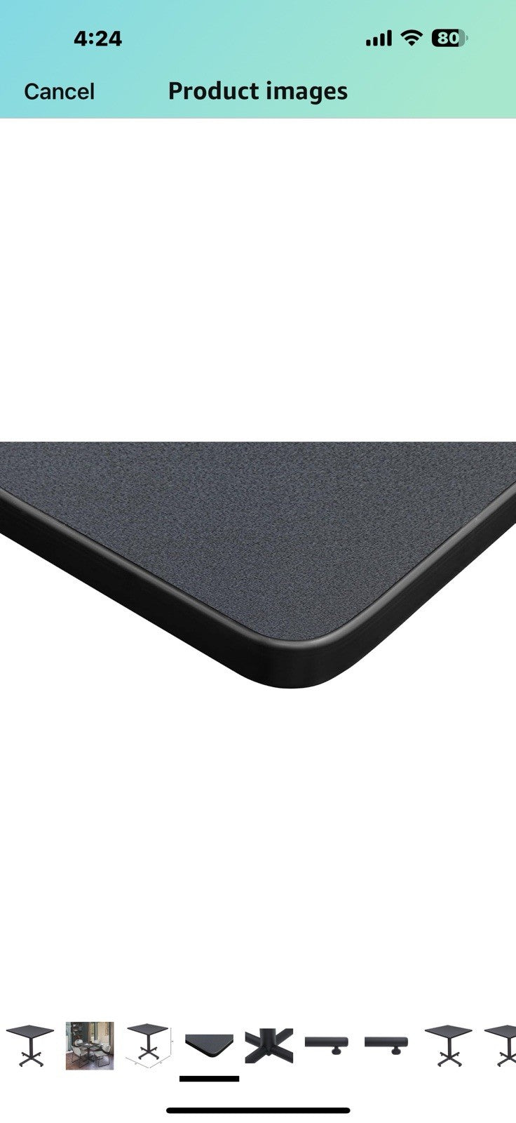 Romig Kobe 30-Inch Square X-Base Breakroom Table, Grey Finish - Durable,