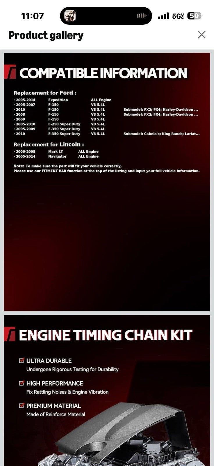 Torchbeam Engine Timing Chain Kit Compatible with Ford F-150 2005-2010,