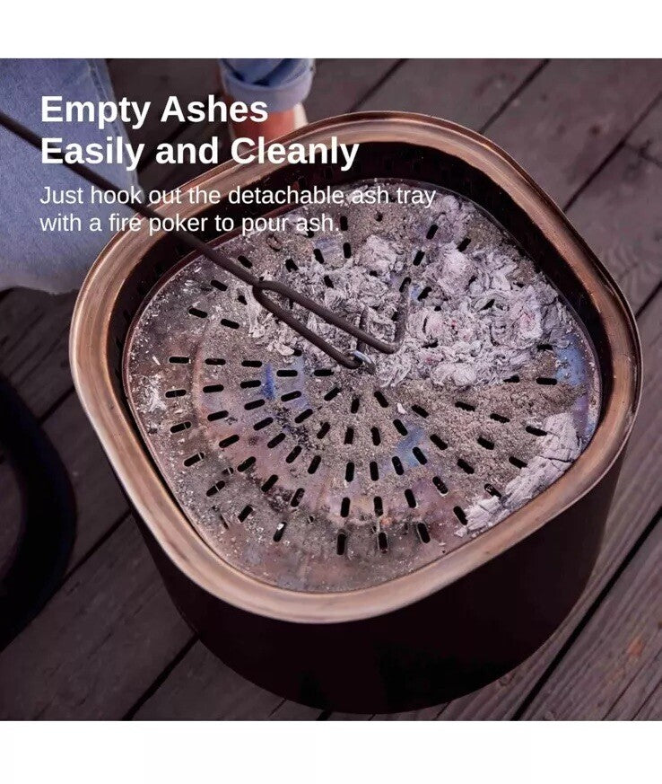 EAST OAK 17'' Smokeless Fire Pit for Outdoor Patio, 304 Stainless Steel 