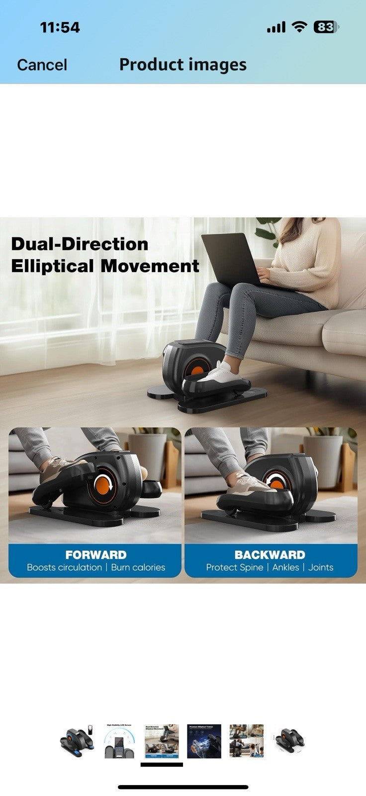 Sweetcrispy Mini Under-Desk Elliptical Machine – Silent, Space-Saving Pedal