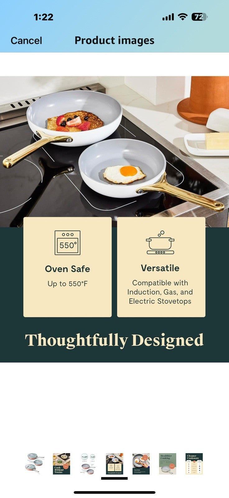 Caraway Ceramic Nonstick Fry Pan Set with Glass Lids – Includes Two 10.5”