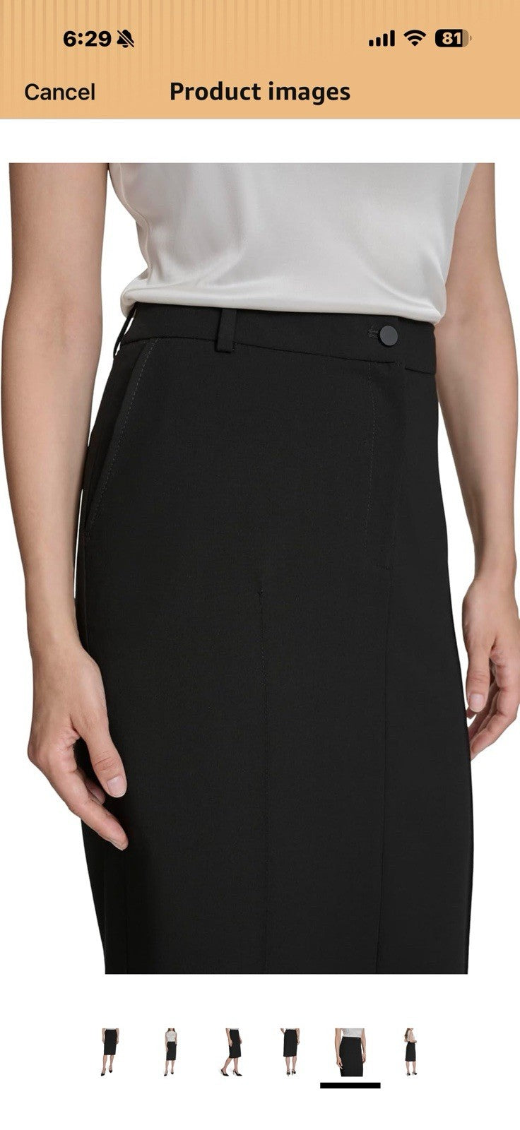 H Halston Womens Woven Suiting Pencil Skirt