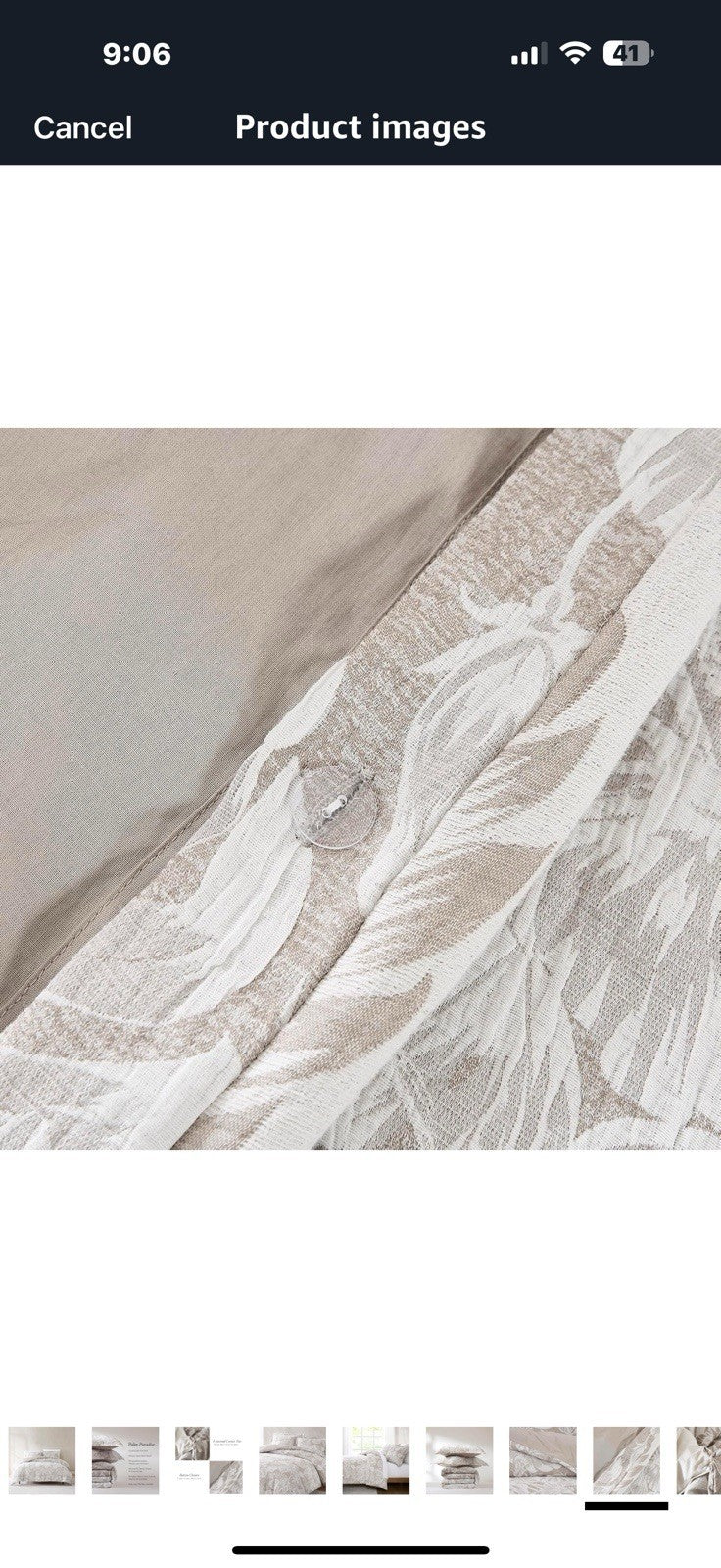 Lush Decor Bali Tropical Leaves Gauze Jacquard Duvet Cover 3 Piece Set King