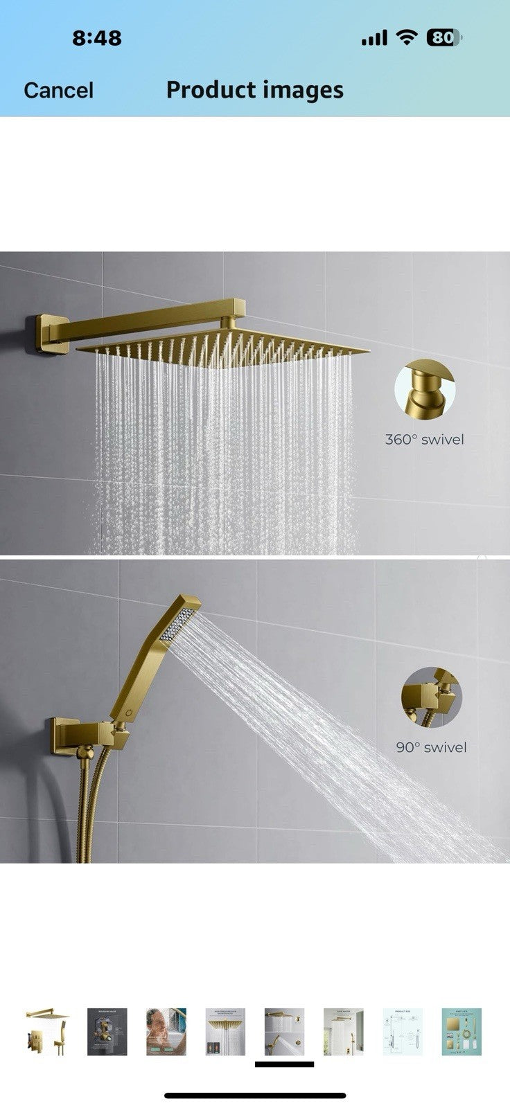 FORIOUS Rain Shower Head System, 10 Inch Shower Faucet Set with with handheld