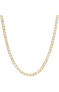 Amazon Essentials Cubic Zirconia Wave Tennis Necklace Sterling Silver, 18"