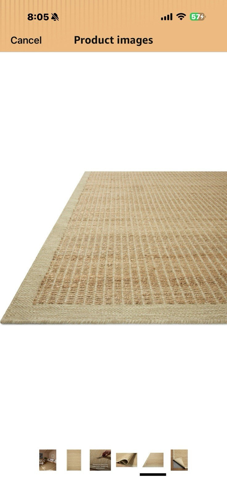 Loloi Amber Lewis Lilah Collection LIH-01 Natural/Antique Ivory 5'-0" x 7'-6"