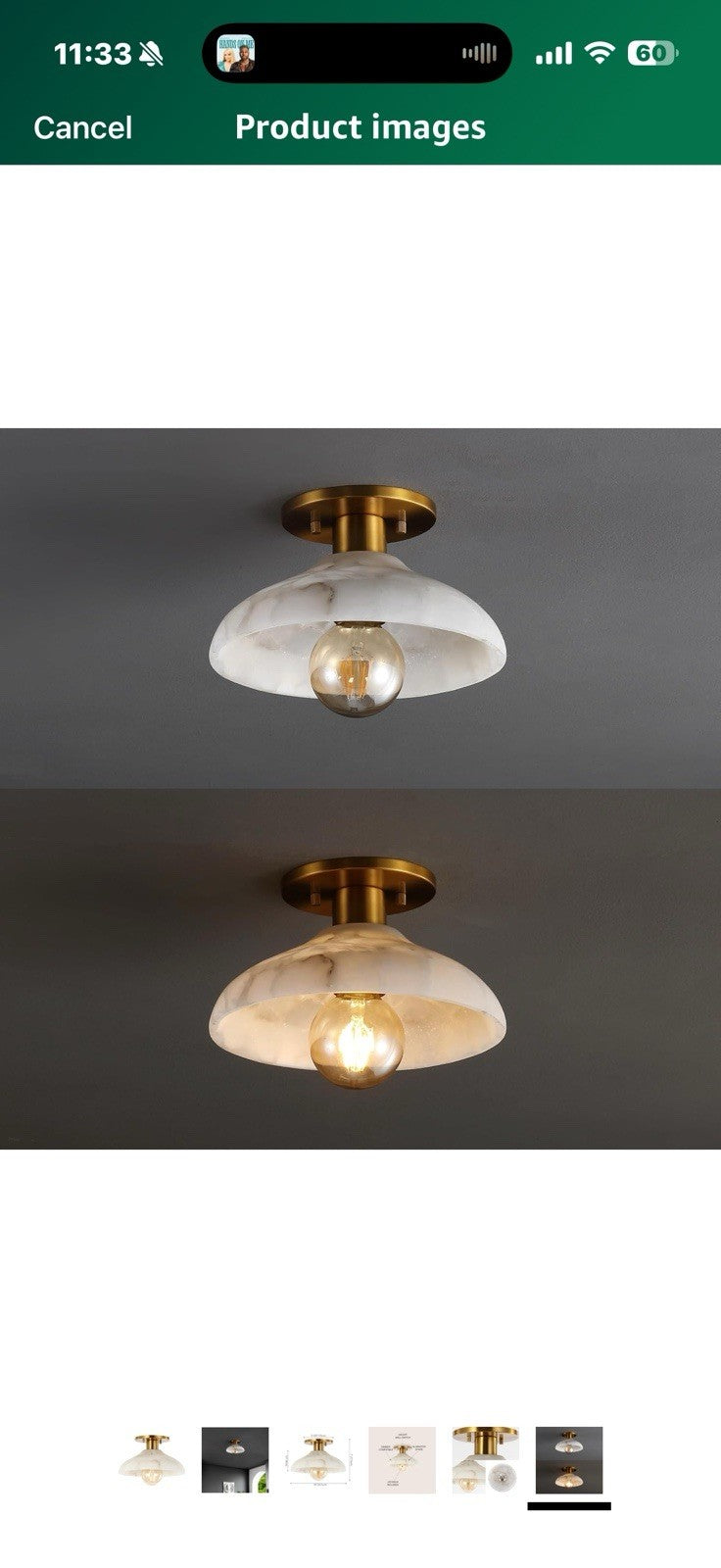 JONATHAN Y JYL1207A Amara 10" 1-Light Mid-Century Classic Alabaster/Iron 