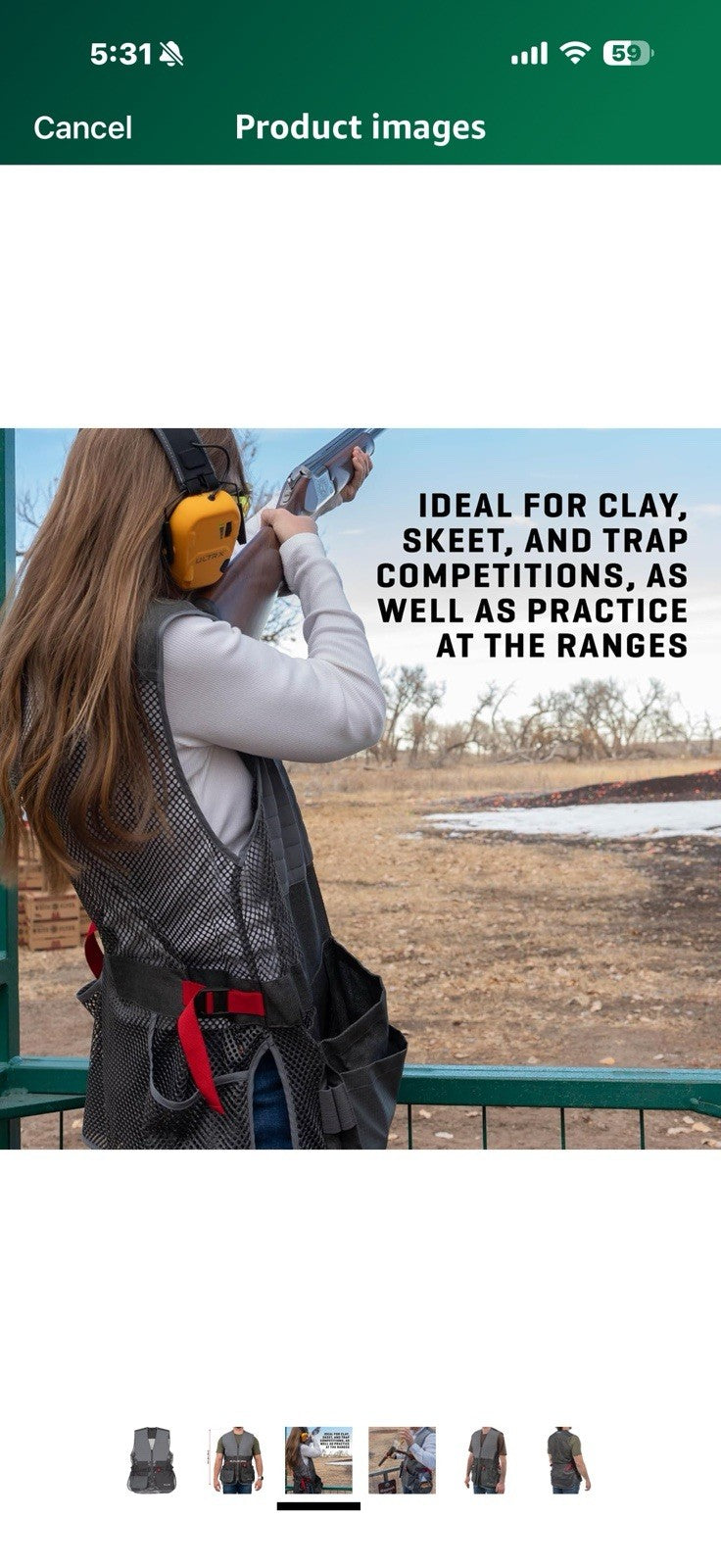 Allen Company Men's Competitor Shooting Vest – Mesh Vest with Moveable XL